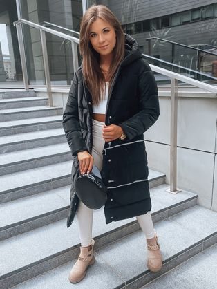 Nádherná dámska zimná bunda v čiernej farbe Diamon Premium