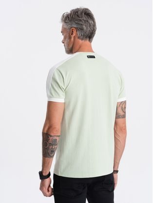 Olivové bavlnené tričko s krátkym rukávom S1683