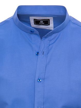Zaujímavá modrá košeľa s trendy vzorom V4 SHCS-0151