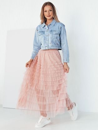 Maxi rifľová svetlomodrá sukňa Virton