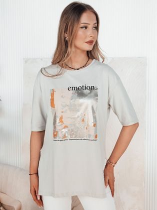 Štýlové šedé dámske tričko s potlačou Emlot