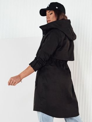 Módna dámska bunda v čiernej farbe Olmos