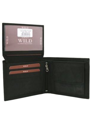 Elegantná hnedá kožená peňaženka Wild