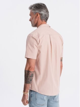 Módna mentolová jednofarebná košeľa s krátkym rukávom