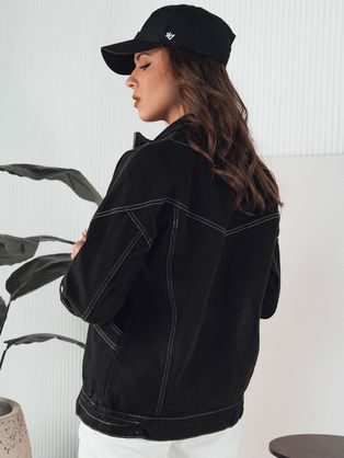 Dámska čierna bunda v štýlovom prevedení Eunikar