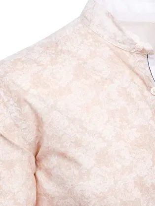 Bavlnená ružová košeľa v jednoduchom prevedení V2 SHOS-0154