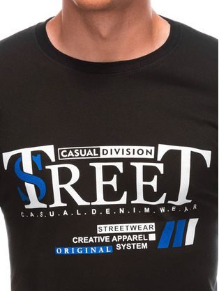 Jedinečné čierne tričko s nápisom street S1894