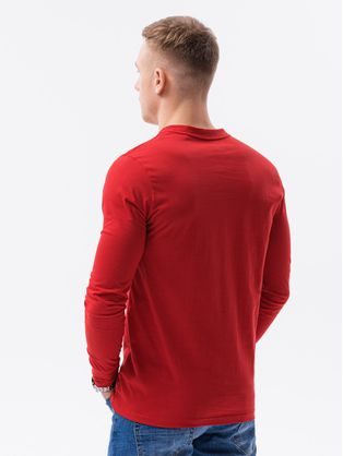 Pohodlné bordové tričko s dlhým rukávom V2-L156