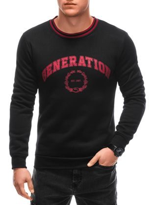 Trendy čierna mikina s červeným nápisom generation B1622