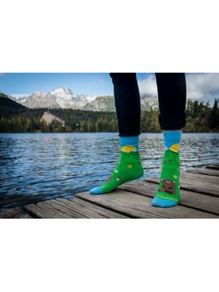Termo bavlnené ponožky tmavo-zelené