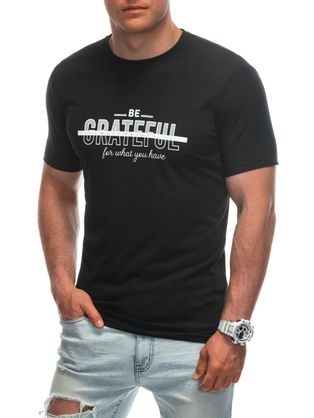 Čierne tričko s originálnou potlačou S1947