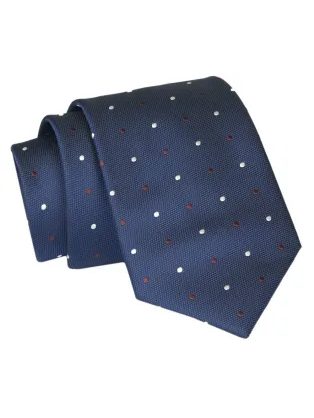 Bodkovaná tmavomodrá kravata Alties