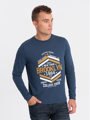 Modré tričko s nápisom Brooklyn V2 LSPT-0117