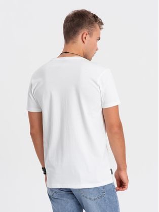 Jedinečné svetlo šedé bavlnené tričko s nášivkou V2 TSCT-0151