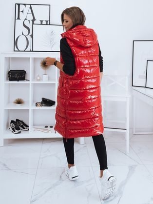 Prešívaná obojstranná dámska červená bunda Elbra