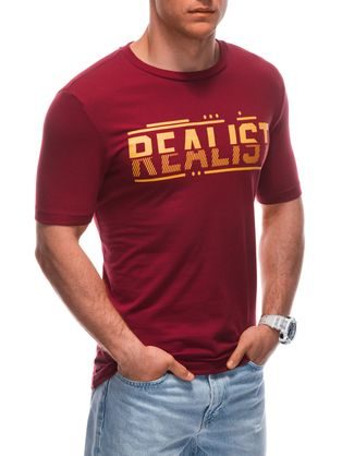 Červené tričko s nápisom Realist S1928