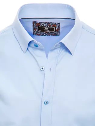 Módna mentolová jednofarebná košeľa s krátkym rukávom