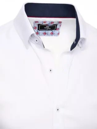 Bavlnená biela košeľa s hnedým vzorom