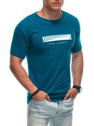 Tyrkysové tričko s trendovou potlačou S1946