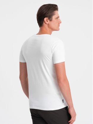 Biele tričko s nápisom V1 TSPT-0160