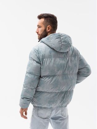 Moderná granátová zimná bunda s kapucňou