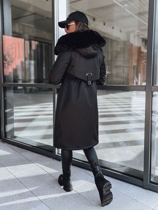 Štýlová dámska čierna koženková bunda Eklin
