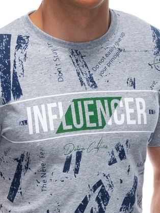 Šedé tričko s nápisom Influencer S1939