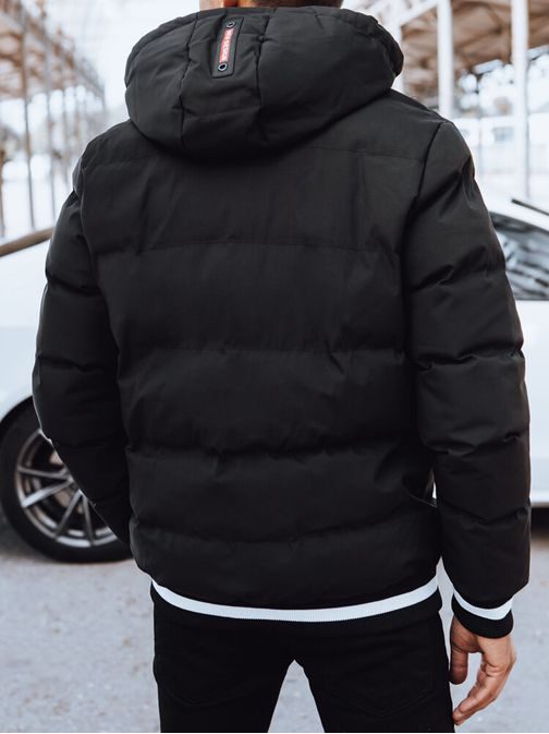 Prešívaná čierna zimná bunda