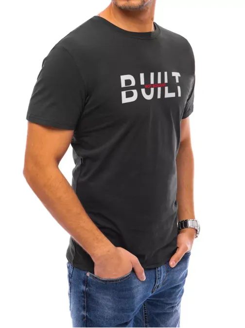 Čierne tričko s nápisom Built