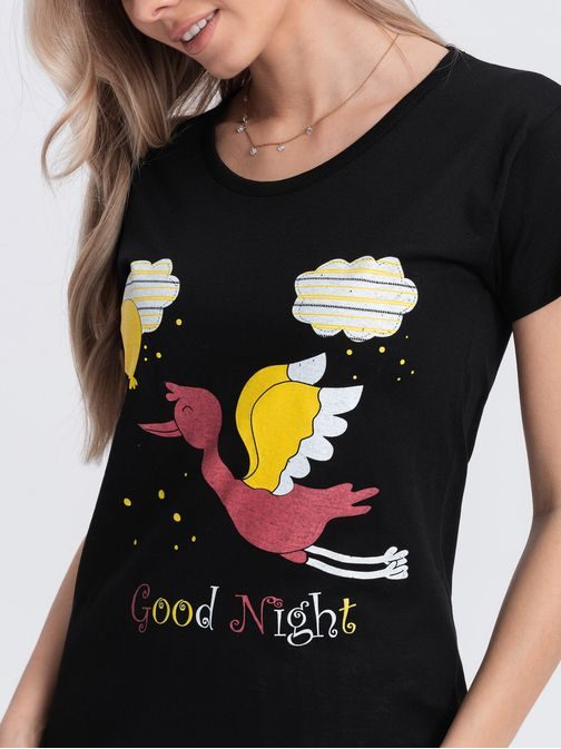 Originálne čierne dámske pyžamo Good night ULR261