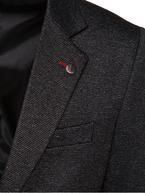 Štýlové pánske sako v čierno-šedej farbe