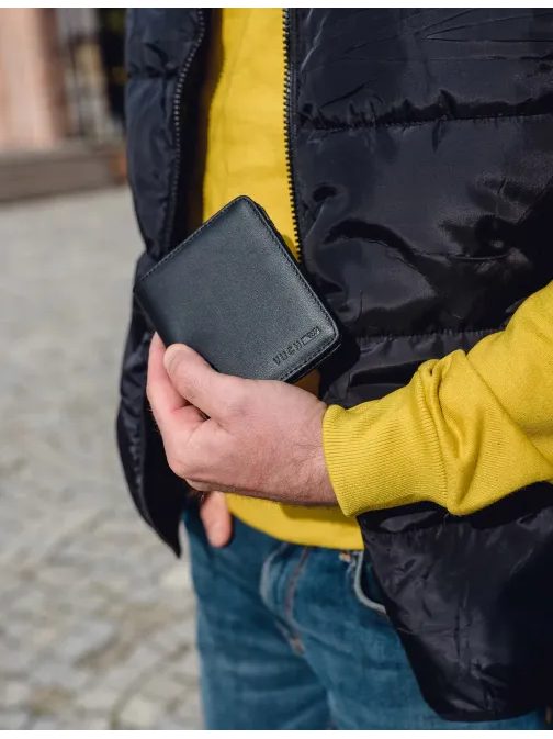 Univerzálne kožená čierna peňaženka Falou