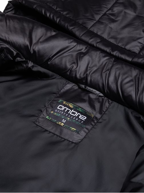 Prešívaná zimná bunda v čiernej farbe V1 22FW-010
