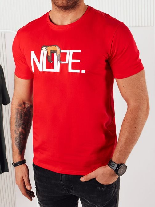 Jedinečné červené tričko s originálnou potlačou