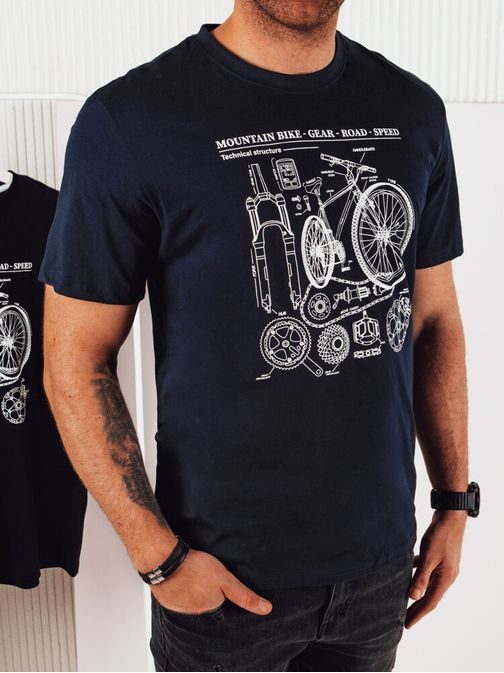 Trendy tmavo modré tričko pre cyklistov