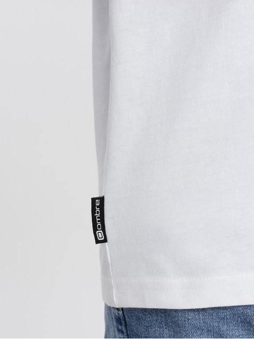 Jedinečné biele tričko s originálnou potlačou V1 TSPT-0159