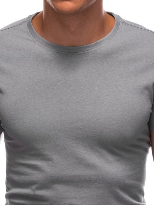 Hladké šedé bavlnené tričko s krátkym rukávom TSBS-0100