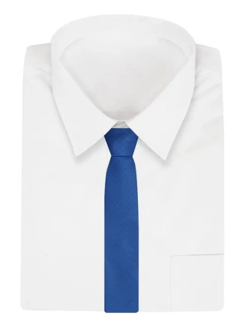 Módna bodkovaná kravata v modrej farbe