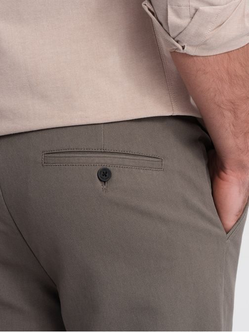 Béžové chinos nohavice s jemnou textúrou V1 PACP-0188