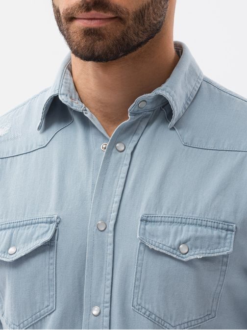 Trendová košeľa v svetlo modrej farbe K567