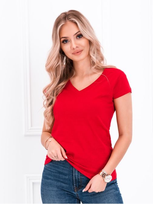Pohodlné červené dámske tričko SLR002