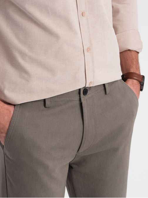 Béžové chinos nohavice s jemnou textúrou V1 PACP-0188