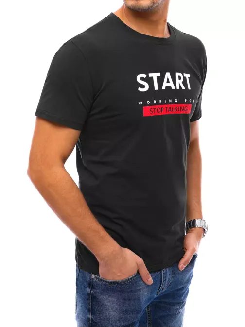 Čierne tričko s nápisom Start