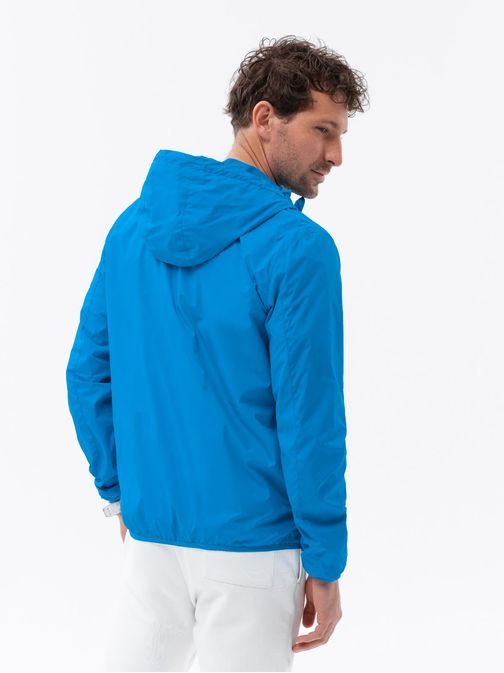 Jedinečná prechodná bunda s kapucňou v modrej farbe P0110-V2