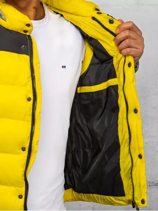 Trendy vesta s kapucňou v žltej farbe