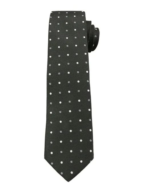 Čierna bodkovaná pánska kravata