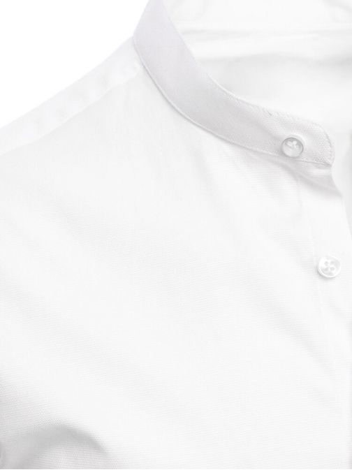 Trendová biela košeľa so stojačikom