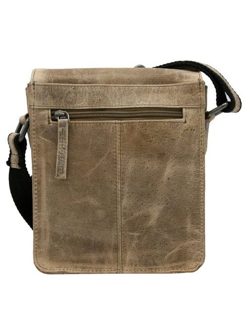 Moderná kožená béžová taška cez plece
