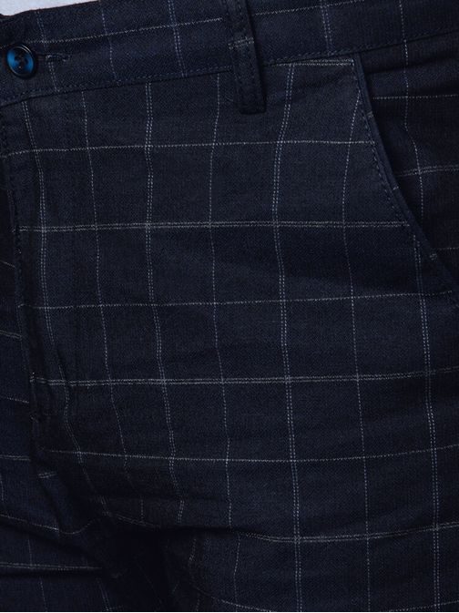 Trendy granátové kárované chinos nohavice