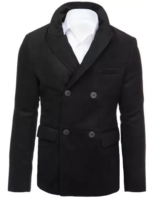 Moderný čierny kabát